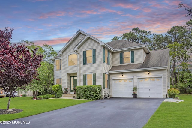 13 Dori Ln, Barnegat, NJ 08005 - view of front of property with driveway, roof with shingles, a garage, and a lawn