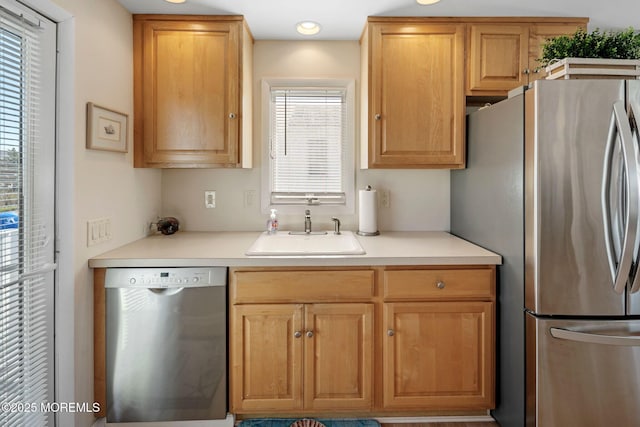 1255 W Mallard Dr, Stafford, NJ 08050 - kitchen with appliances with stainless steel finishes, a sink, light countertops, and recessed lighting