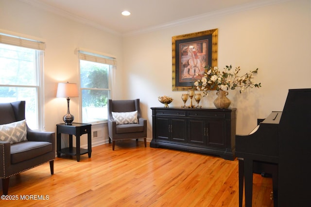630 Springfield Ave, Pine Beach, NJ 08741 - living area with light wood-style flooring, crown molding, and recessed lighting