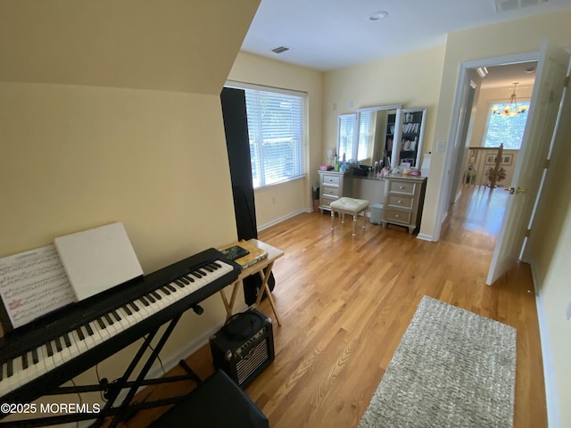 630 Springfield Ave, Pine Beach, NJ 08741 - office with a chandelier, light wood-style floors, and baseboards