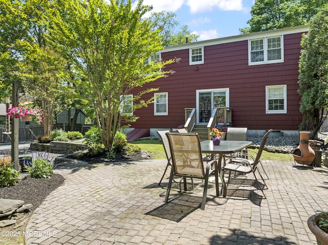 view of patio with outdoor dining area