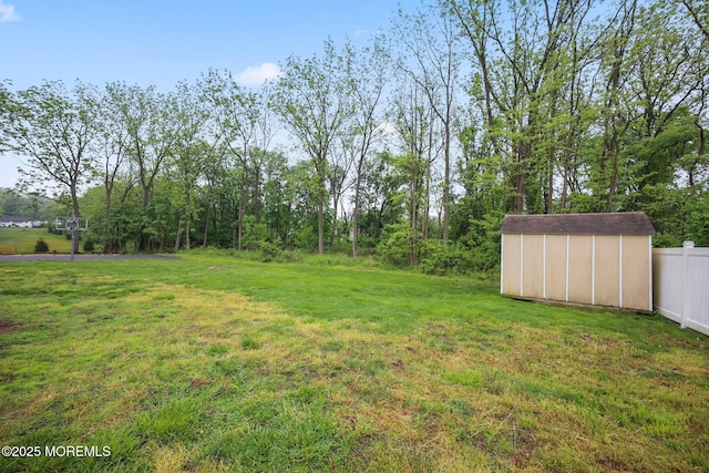 view of yard with a storage unit and an outdoor structure