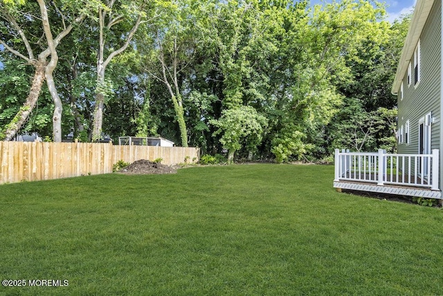 7 Leifried Ln, Tuckerton, NJ 08087 - view of yard featuring a wooden deck