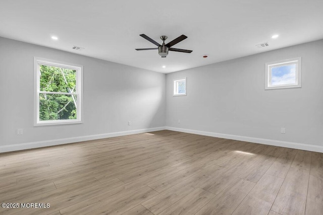 7 Leifried Ln, Tuckerton, NJ 08087 - empty room with a ceiling fan, recessed lighting, baseboards, and wood finished floors