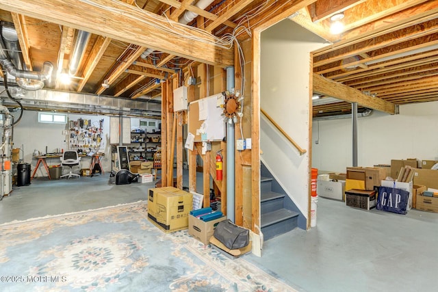 below grade area with stairs