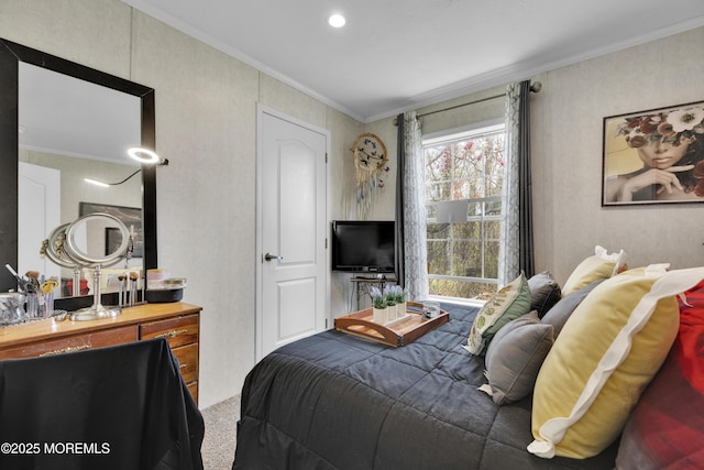 16 Bayshore Mobile Mnr, Hazlet, NJ 07730 - bedroom featuring crown molding and carpet