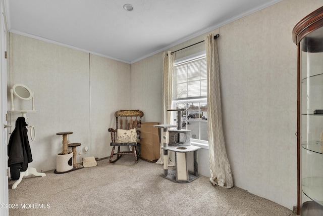 16 Bayshore Mobile Mnr, Hazlet, NJ 07730 - sitting room with carpet floors and crown molding