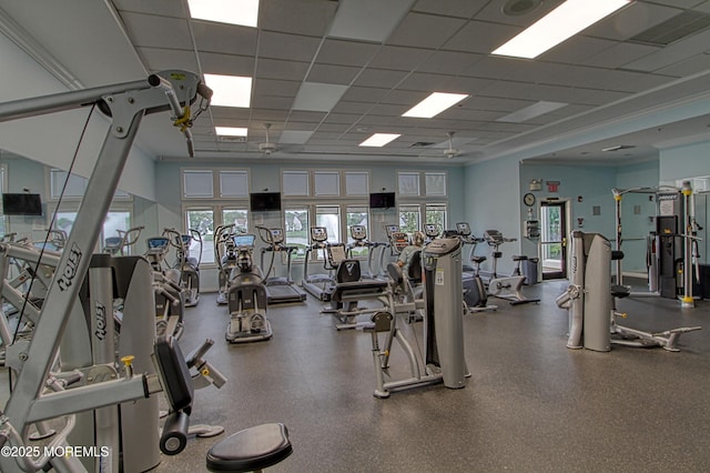 10 Lakeland Dr, Barnegat, NJ 08005 - exercise room featuring a paneled ceiling