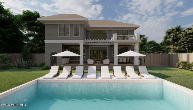 78 Beechwood Ave, West Long Branch, NJ 07764 - rear view of property featuring french doors, a patio area, and a balcony