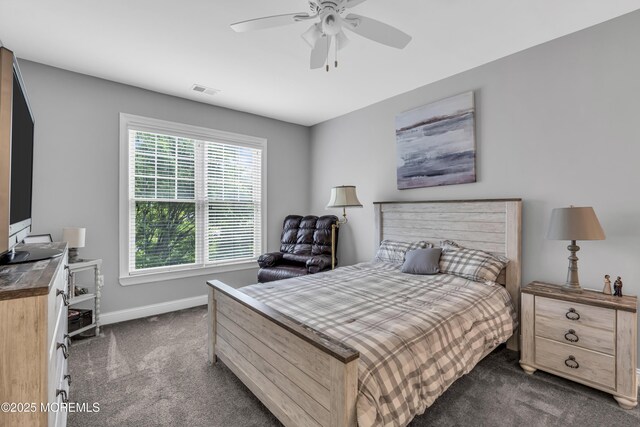 2210 Xanadu Ln, Wall, NJ 07719 - bedroom featuring dark carpet, baseboards, and ceiling fan