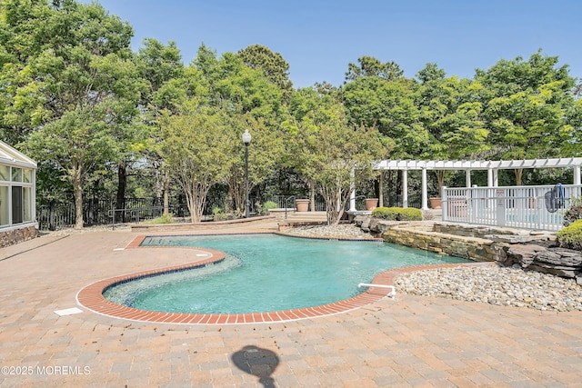 4 Augusta Dr, Little Egg Harbor, NJ 08087 - view of swimming pool with a patio, fence, and a pergola