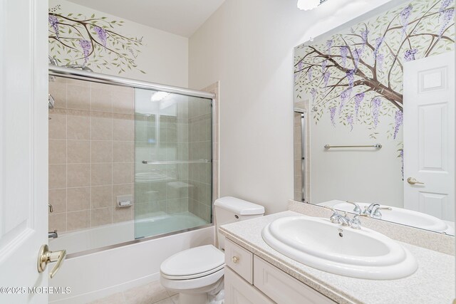 4 Augusta Dr, Little Egg Harbor, NJ 08087 - full bath with vanity, toilet, combined bath / shower with glass door, and tile patterned flooring