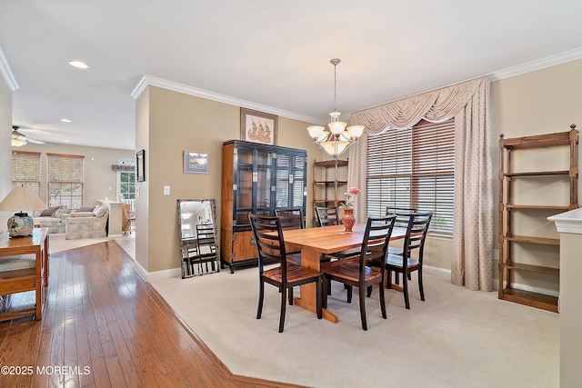 4 Augusta Dr, Little Egg Harbor, NJ 08087 - dining space with a chandelier, plenty of natural light, ornamental molding, baseboards, and recessed lighting