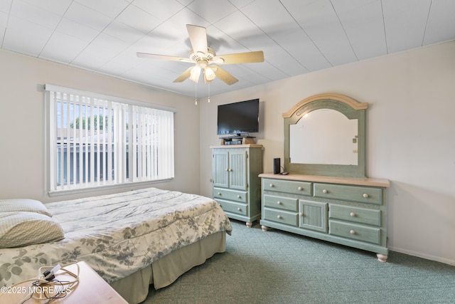41D Cambridge Ct, Lakewood, NJ 08701 - bedroom featuring dark carpet, ceiling fan, and baseboards