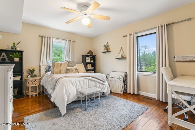 725 Province Line Rd, Allentown, NJ 08501 - bedroom featuring hardwood / wood-style floors, ceiling fan, and baseboards