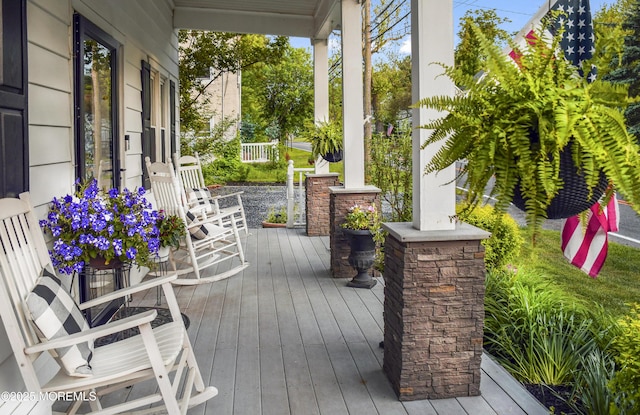 725 Province Line Rd, Allentown, NJ 08501 - wooden terrace with covered porch