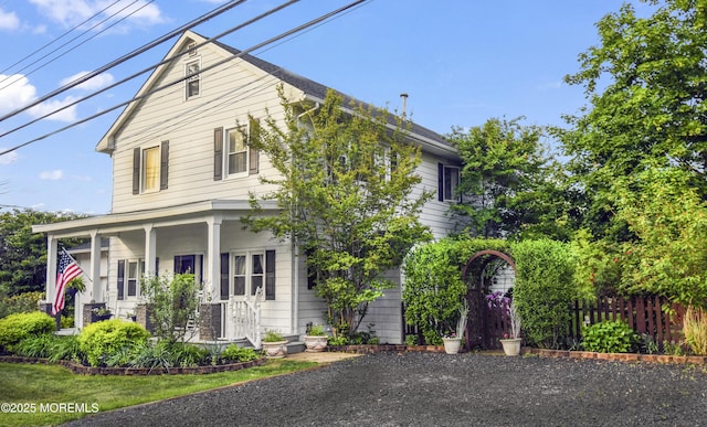 725 Province Line Rd, Allentown, NJ 08501 - view of front of house featuring a porch and fence