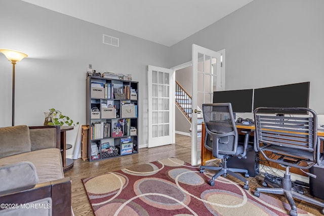 22 Ernest Dr, Lanoka Harbor, NJ 08734 - office space featuring french doors, wood finished floors, and baseboards