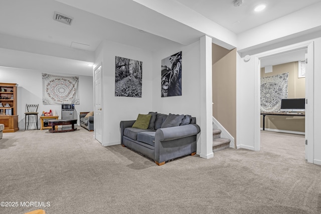 22 Ernest Dr, Lanoka Harbor, NJ 08734 - sitting room featuring carpet floors, stairs, and baseboards