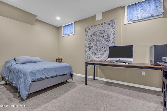 22 Ernest Dr, Lanoka Harbor, NJ 08734 - carpeted bedroom featuring baseboards, an office area, and recessed lighting