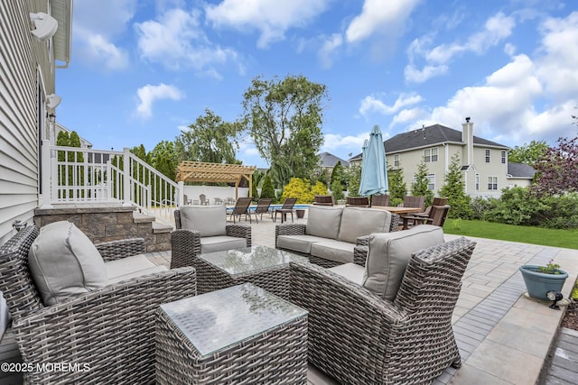 22 Ernest Dr, Lanoka Harbor, NJ 08734 - view of patio with an outdoor living space, outdoor dining area, and a pergola
