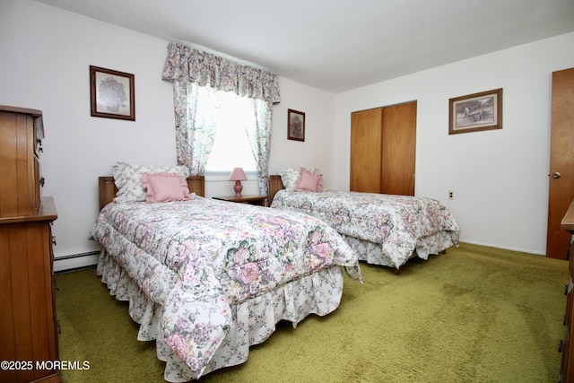 8 Newcastle Ct, Toms River, NJ 08757 - carpeted bedroom featuring a baseboard heating unit