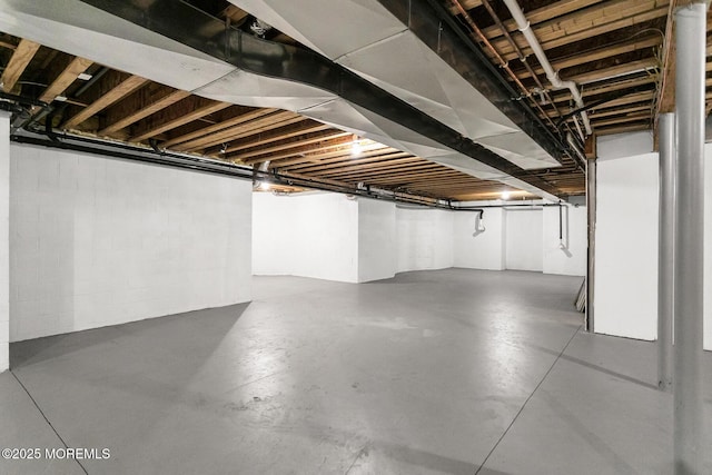 view of unfinished below grade area