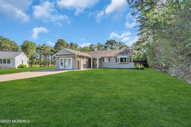11 S Point Ct, Toms River, NJ 08757 - view of front of property with driveway, french doors, and a front lawn