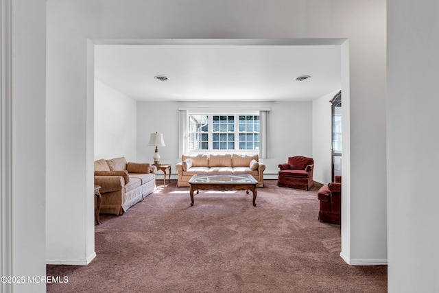 11 S Point Ct, Toms River, NJ 08757 - living area featuring carpet, a baseboard radiator, a baseboard heating unit, and baseboards