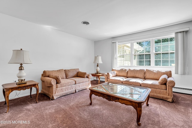 11 S Point Ct, Toms River, NJ 08757 - carpeted living area featuring a baseboard heating unit