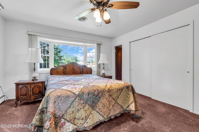 11 S Point Ct, Toms River, NJ 08757 - carpeted bedroom featuring a closet and ceiling fan