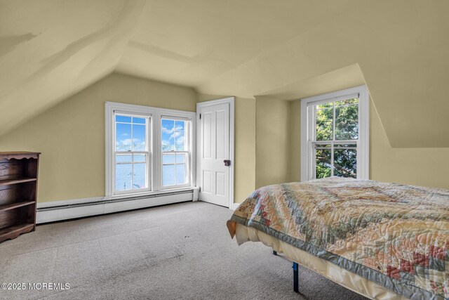 58 River Ave, Island Heights, NJ 08732 - carpeted bedroom with baseboard heating and lofted ceiling