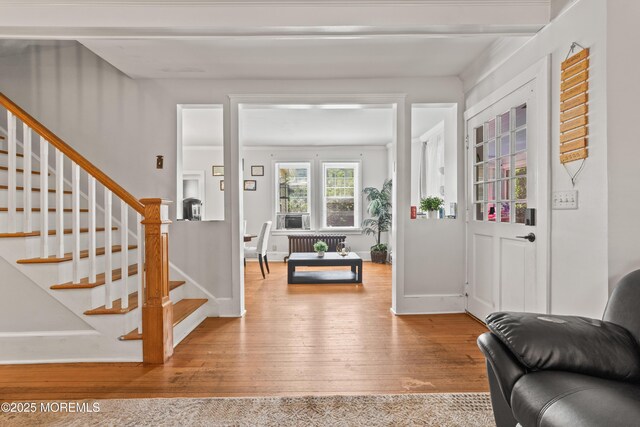 329 Hollywood Ave, Long Branch, NJ 07740 - foyer featuring hardwood / wood-style floors, stairs, and baseboards