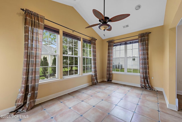 7 Spring Lake Ct, Barnegat, NJ 08005 - unfurnished room with healthy amount of natural light, vaulted ceiling, ceiling fan, and baseboards