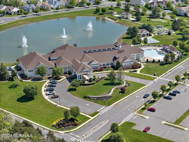 7 Spring Lake Ct, Barnegat, NJ 08005 - aerial view of residential area with a large body of water and a pool
