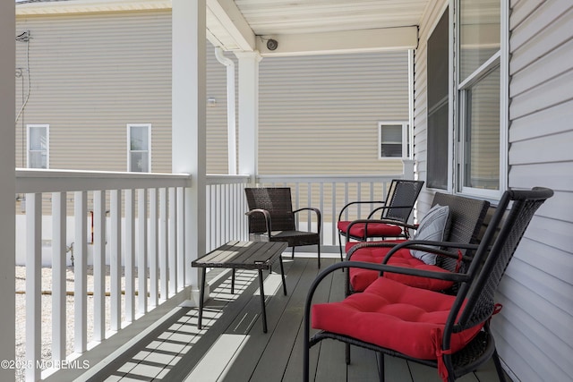 deck featuring a porch