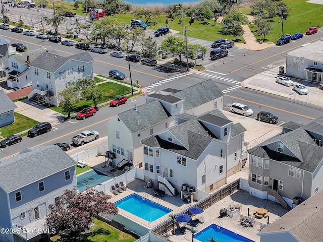 bird's eye view of a pool