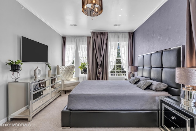7 Samantha Dr, Tinton Falls, NJ 07712 - bedroom featuring ornamental molding, carpet, and a chandelier