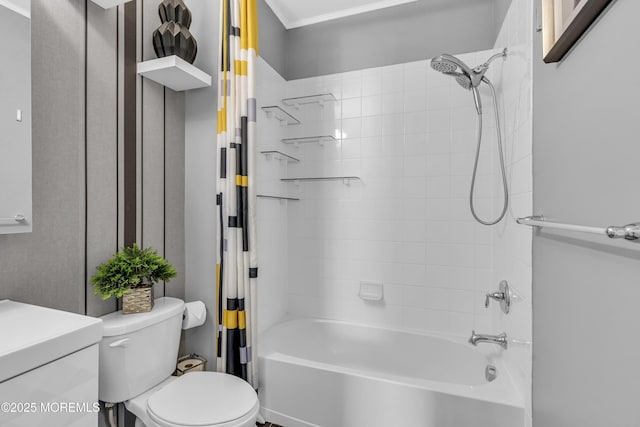 7 Samantha Dr, Tinton Falls, NJ 07712 - full bath featuring toilet, shower / bath combination with curtain, and crown molding