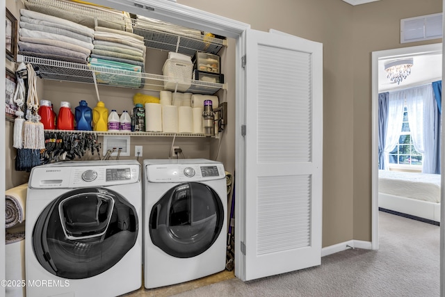 7 Samantha Dr, Tinton Falls, NJ 07712 - laundry area featuring washing machine and clothes dryer, carpet, and baseboards