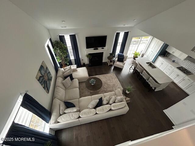 22 Keeneland Rd, New Egypt, NJ 08533 - living room featuring wood finished floors and a fireplace