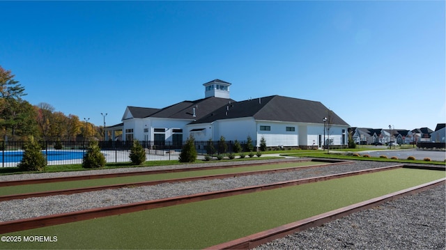 22 Keeneland Rd, New Egypt, NJ 08533 - surrounding community featuring a game area, fence, and a residential view
