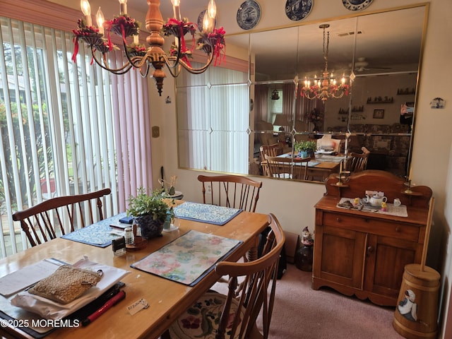 439D Chesterfield Ct, Manchester, NJ 08759 - carpeted dining room featuring a chandelier