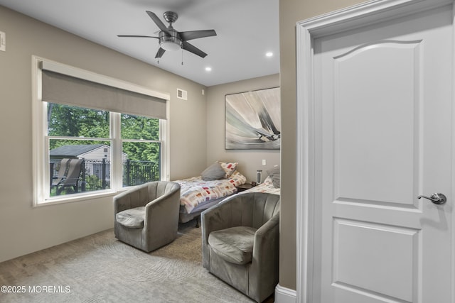 821 Woodland Dr, Lakewood, NJ 08701 - bedroom featuring recessed lighting and a ceiling fan