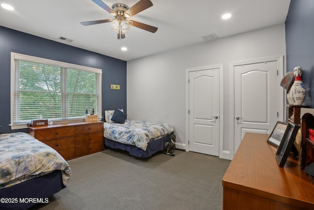 821 Woodland Dr, Lakewood, NJ 08701 - carpeted bedroom featuring recessed lighting, a ceiling fan, and baseboards