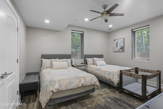 821 Woodland Dr, Lakewood, NJ 08701 - bedroom featuring wood finished floors, recessed lighting, and ceiling fan