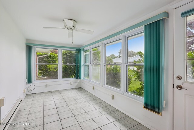 1164B Argyll Cir, Lakewood, NJ 08701 - unfurnished sunroom with a baseboard radiator, tile patterned flooring, and plenty of natural light