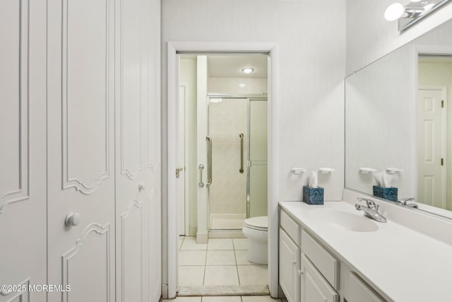 1164B Argyll Cir, Lakewood, NJ 08701 - bathroom with vanity, a stall shower, and tile patterned floors