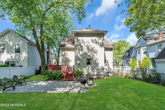 26 Morningside Ave, Keansburg, NJ 07734 - rear view of property featuring a deck, a patio area, and a shingled roof