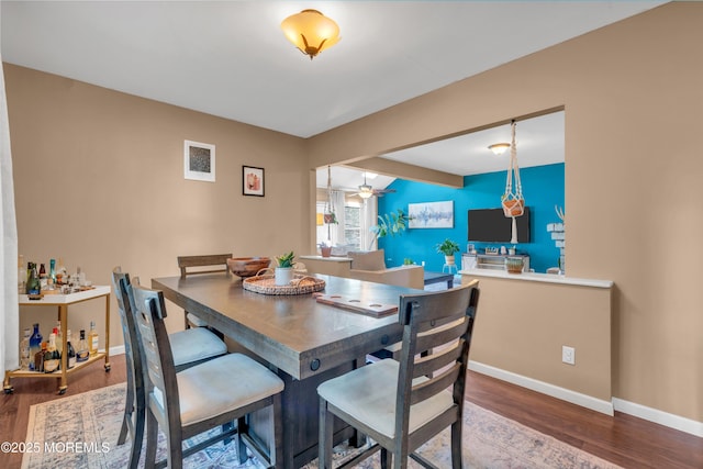 26 Morningside Ave, Keansburg, NJ 07734 - dining room with wood finished floors, baseboards, and a ceiling fan